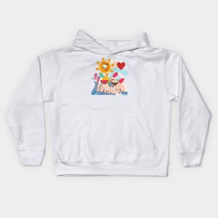 I Love Summer Sun Ocean Kids Hoodie